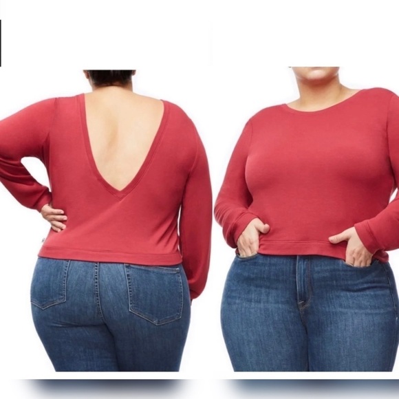 Good American Plunge Back Sweatshirt Size 6 NWT - Picture 2 of 13